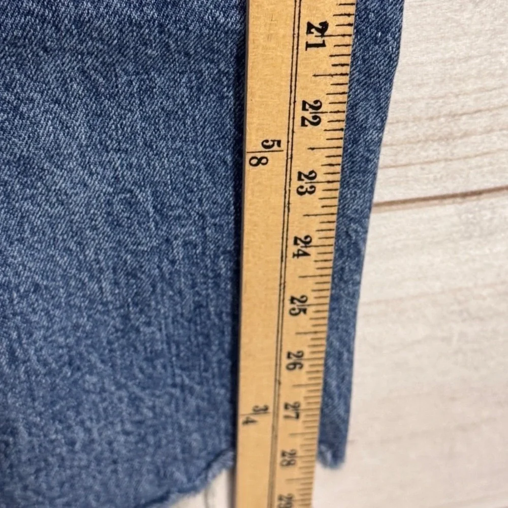 We The Free Free People High Rise Skinny Jeans Med Wash Button Fly Distressed 30